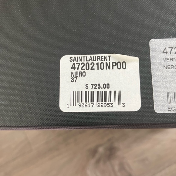 Saint Laurent 4” Heels Thin Strap Black Patent Leather Size 37 - Picture 7 of 8